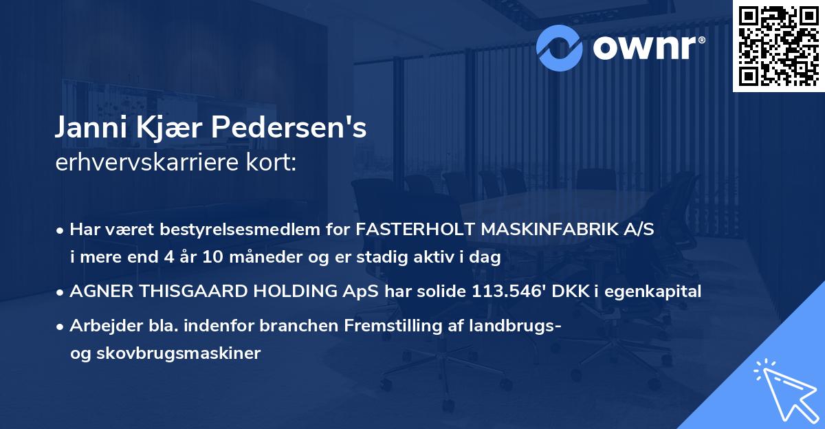 Janni Kjær Pedersen's erhvervskarriere kort
