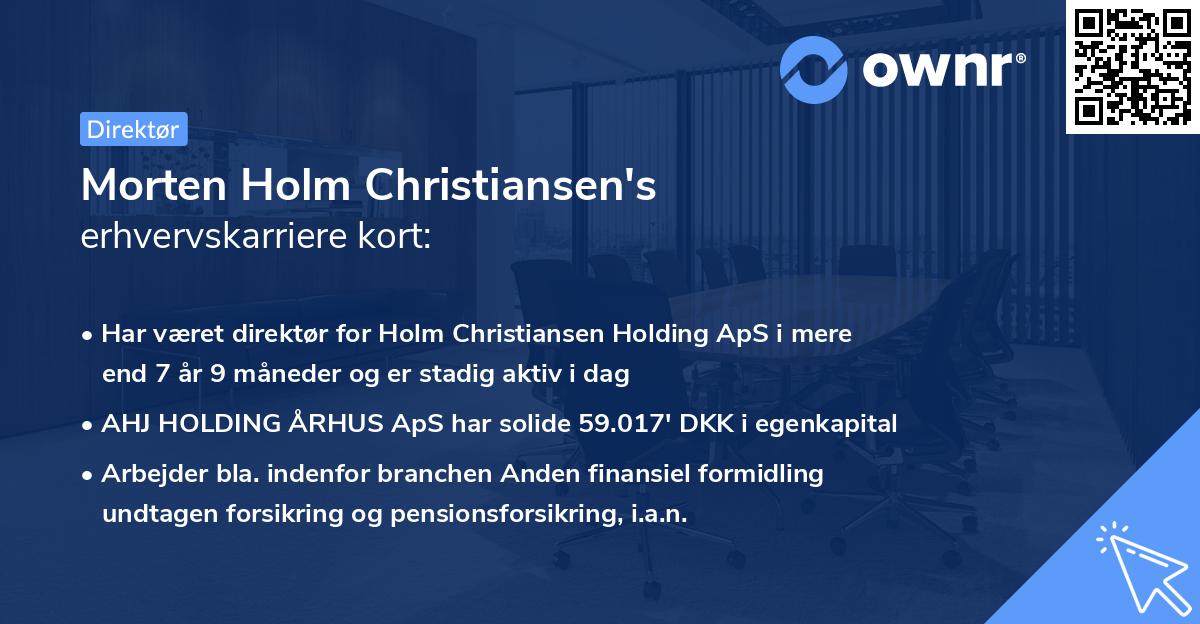 Morten Holm Christiansen's erhvervskarriere kort