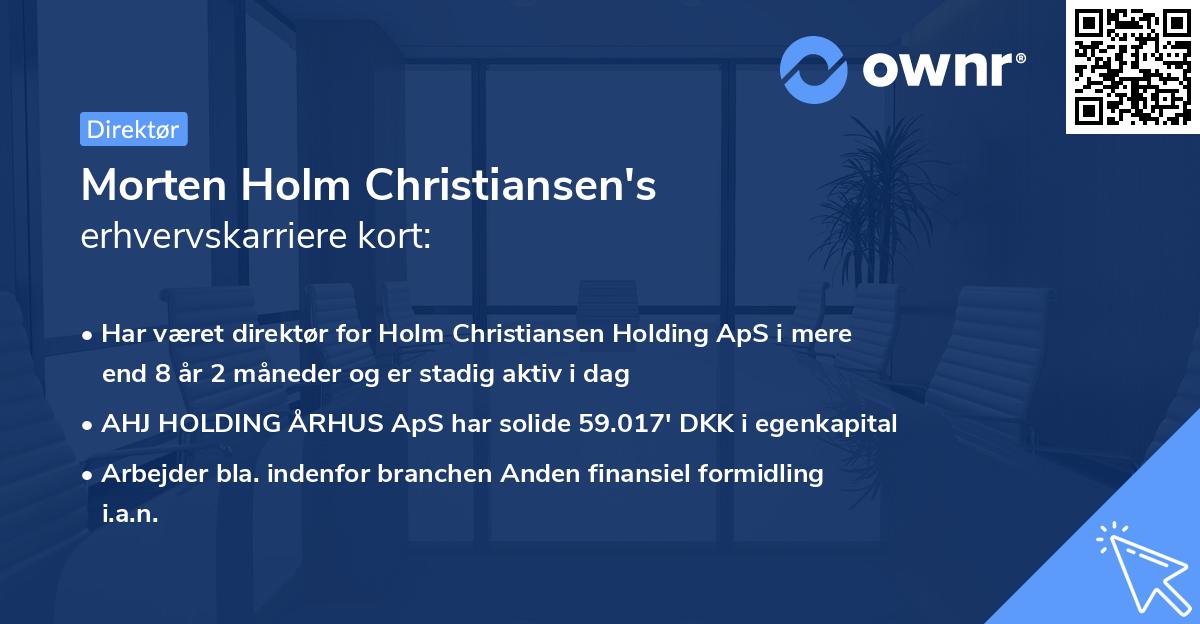 Morten Holm Christiansen's erhvervskarriere kort