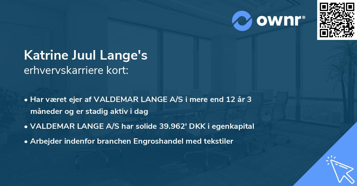 Katrine Juul Lange's erhvervskarriere kort