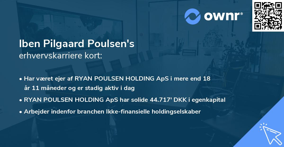 Iben Pilgaard Poulsen's erhvervskarriere kort
