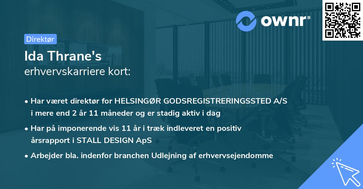 Ida Thrane's erhvervskarriere kort