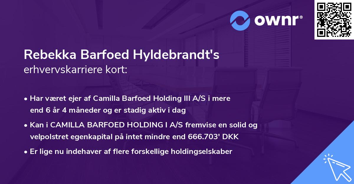 Rebekka Barfoed Hyldebrandt's erhvervskarriere kort