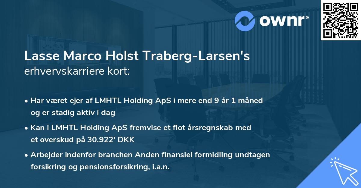 Lasse Marco Holst Traberg-Larsen's erhvervskarriere kort