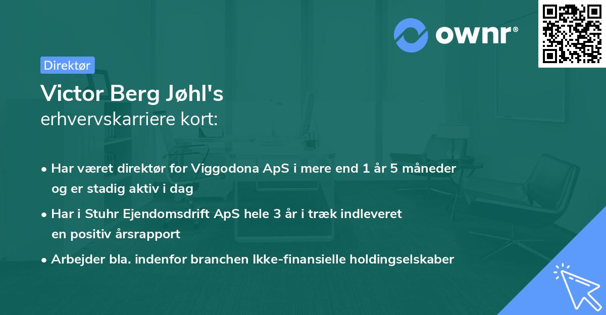 Victor Berg Jøhl's erhvervskarriere kort