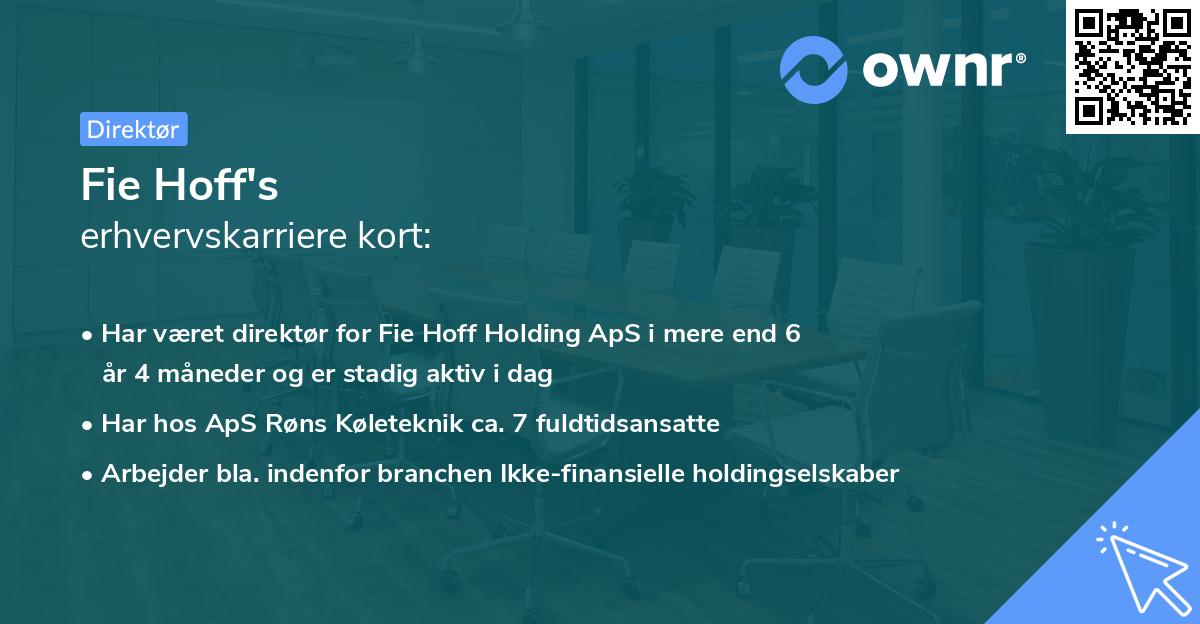 Fie Hoff's erhvervskarriere kort