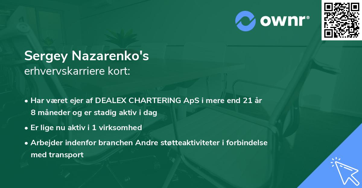 Sergey Nazarenko's erhvervskarriere kort