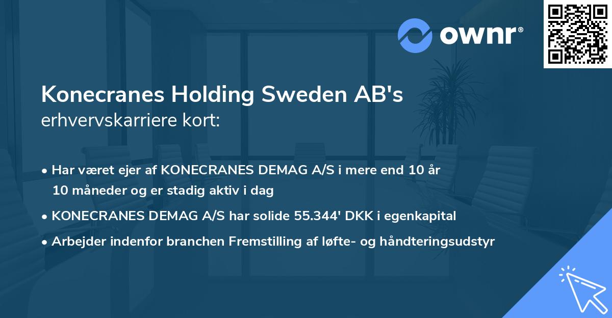 Konecranes Holding Sweden AB's erhvervskarriere kort