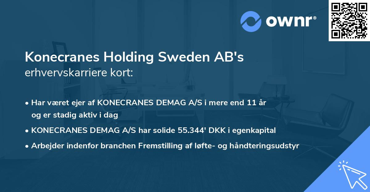 Konecranes Holding Sweden AB's erhvervskarriere kort