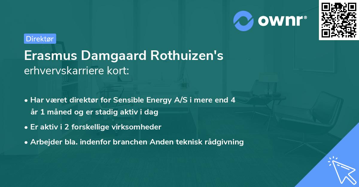 Erasmus Damgaard Rothuizen's erhvervskarriere kort