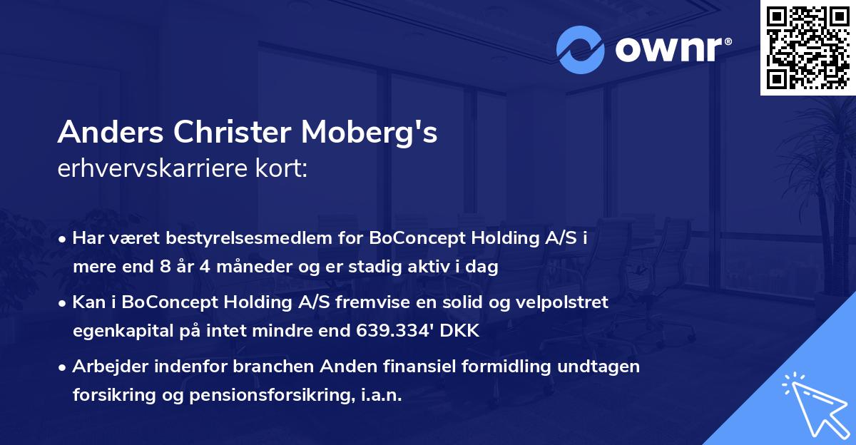 Anders Christer Moberg's erhvervskarriere kort