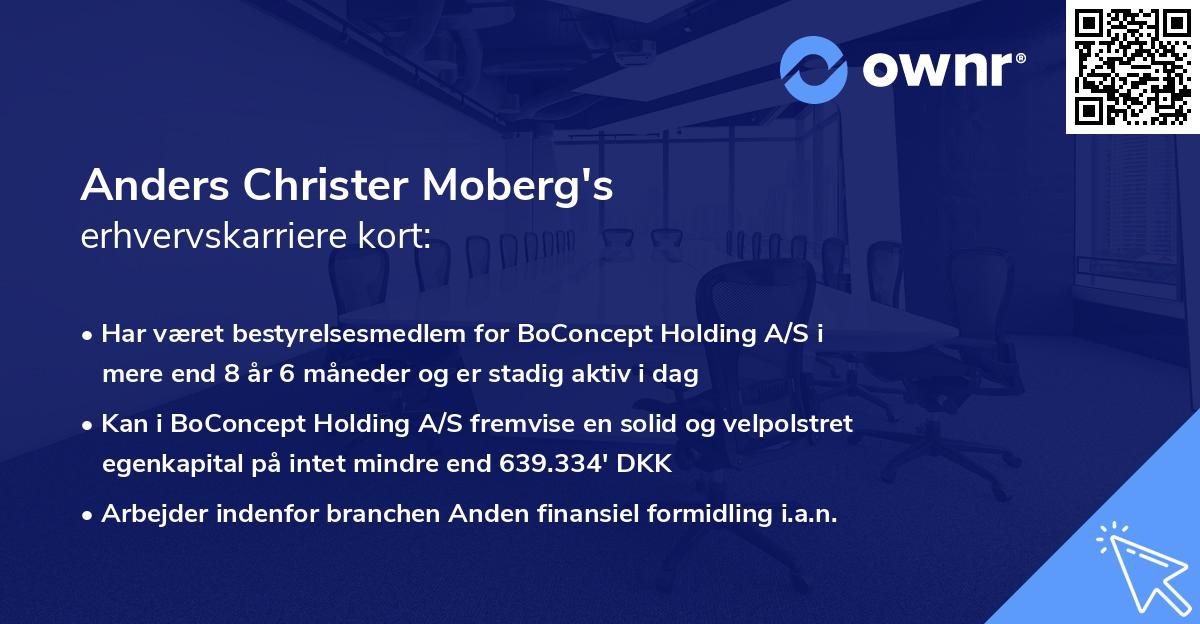 Anders Christer Moberg's erhvervskarriere kort