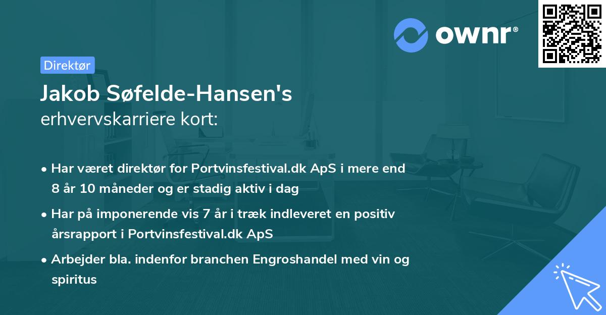 Jakob Søfelde-Hansen's erhvervskarriere kort