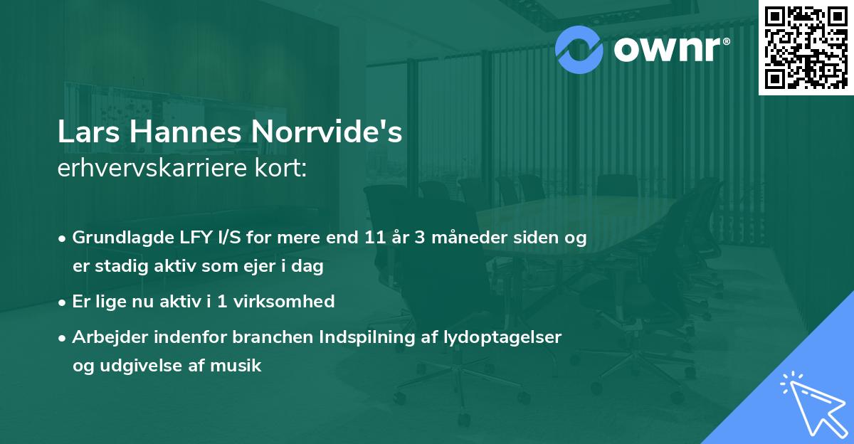 Lars Hannes Norrvide's erhvervskarriere kort