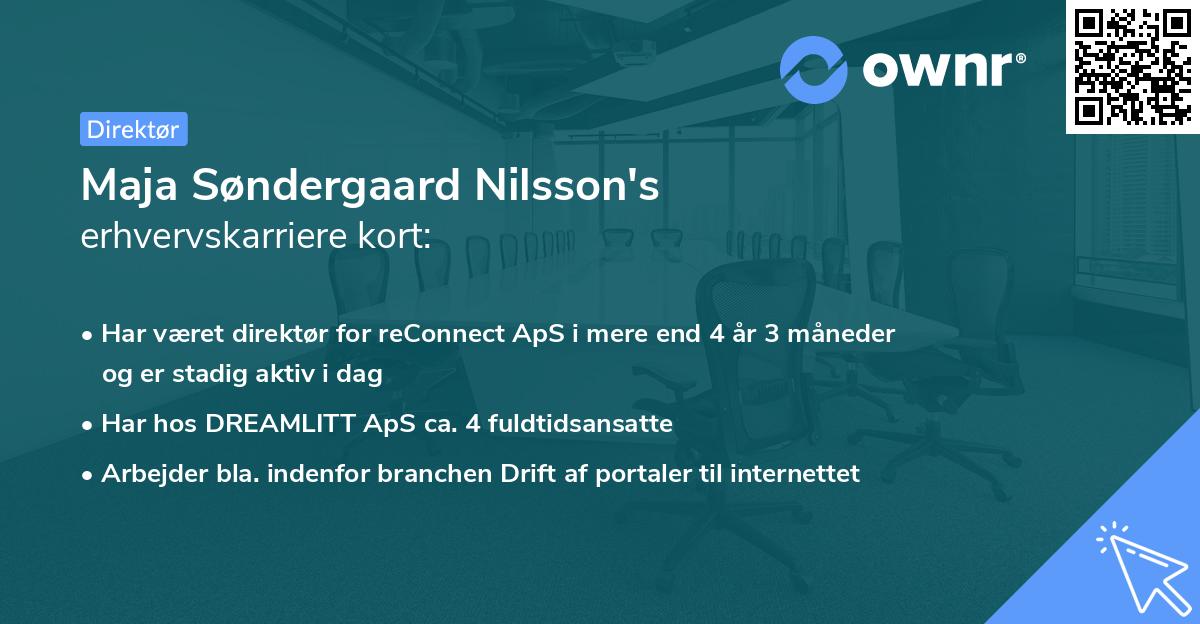 Maja Søndergaard Nilsson's erhvervskarriere kort