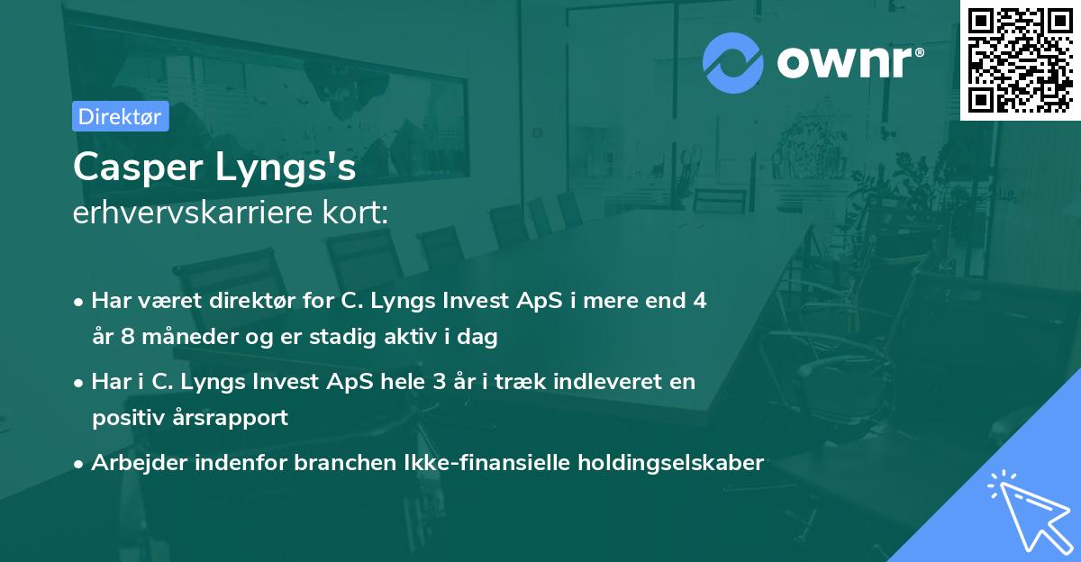 Casper Lyngs's erhvervskarriere kort
