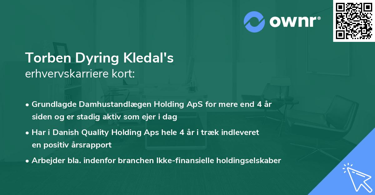 Torben Dyring Kledal's erhvervskarriere kort