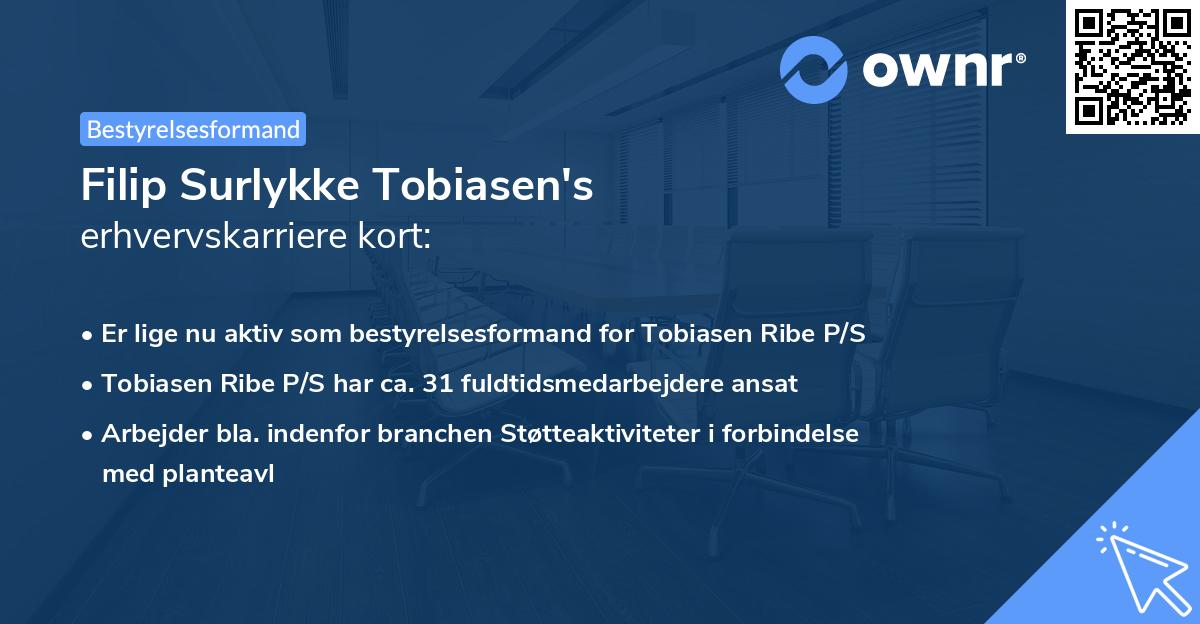 Filip Surlykke Tobiasen's erhvervskarriere kort