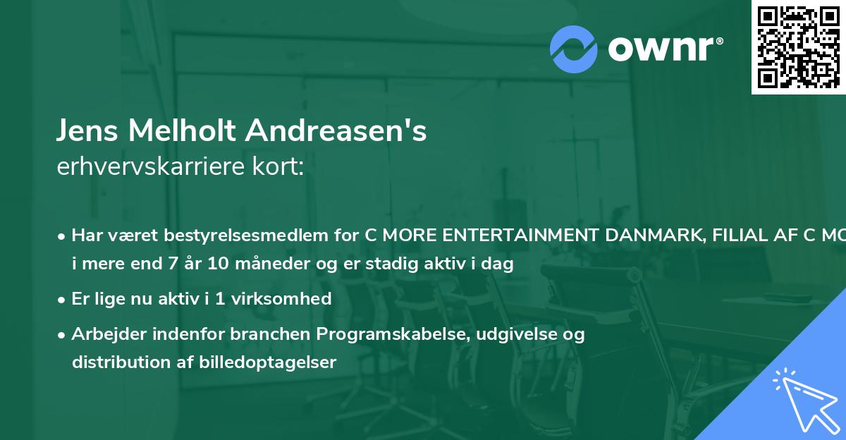 Jens Melholt Andreasen's erhvervskarriere kort