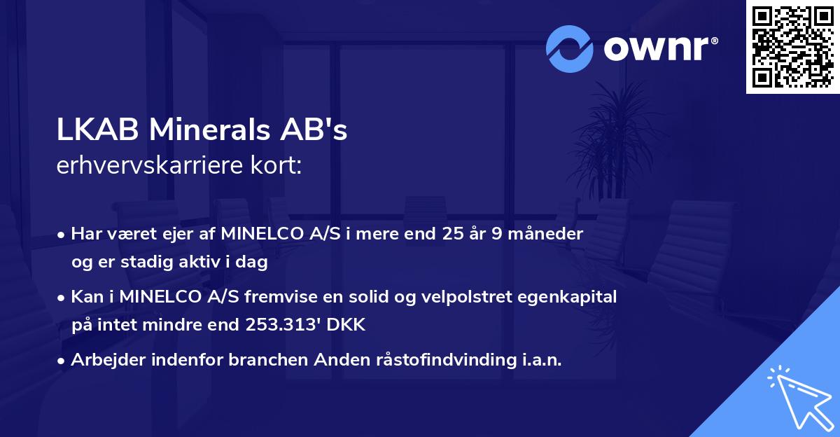 LKAB Minerals AB's erhvervskarriere kort