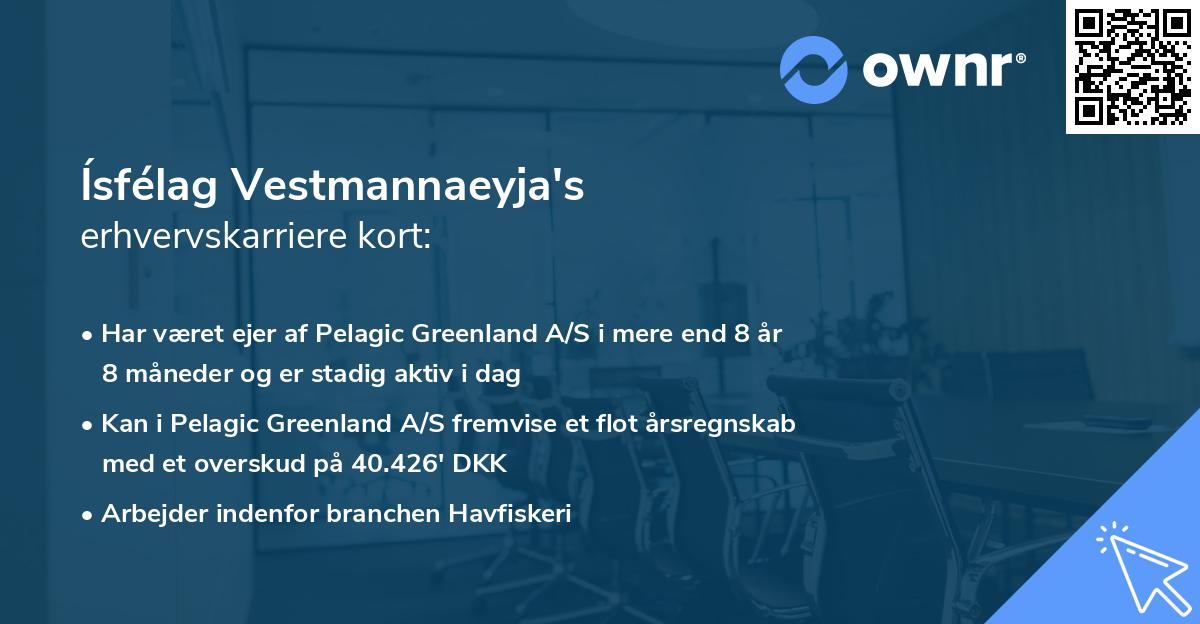 Ísfélag Vestmannaeyja's erhvervskarriere kort