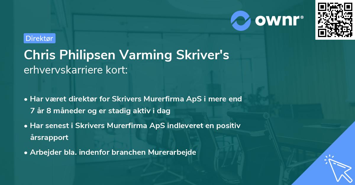 Chris Philipsen Varming Skriver's erhvervskarriere kort
