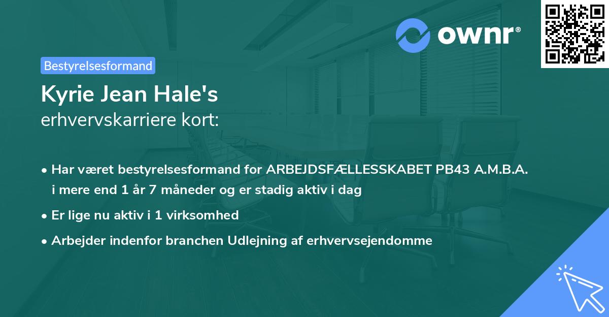 Kyrie Jean Hale's erhvervskarriere kort