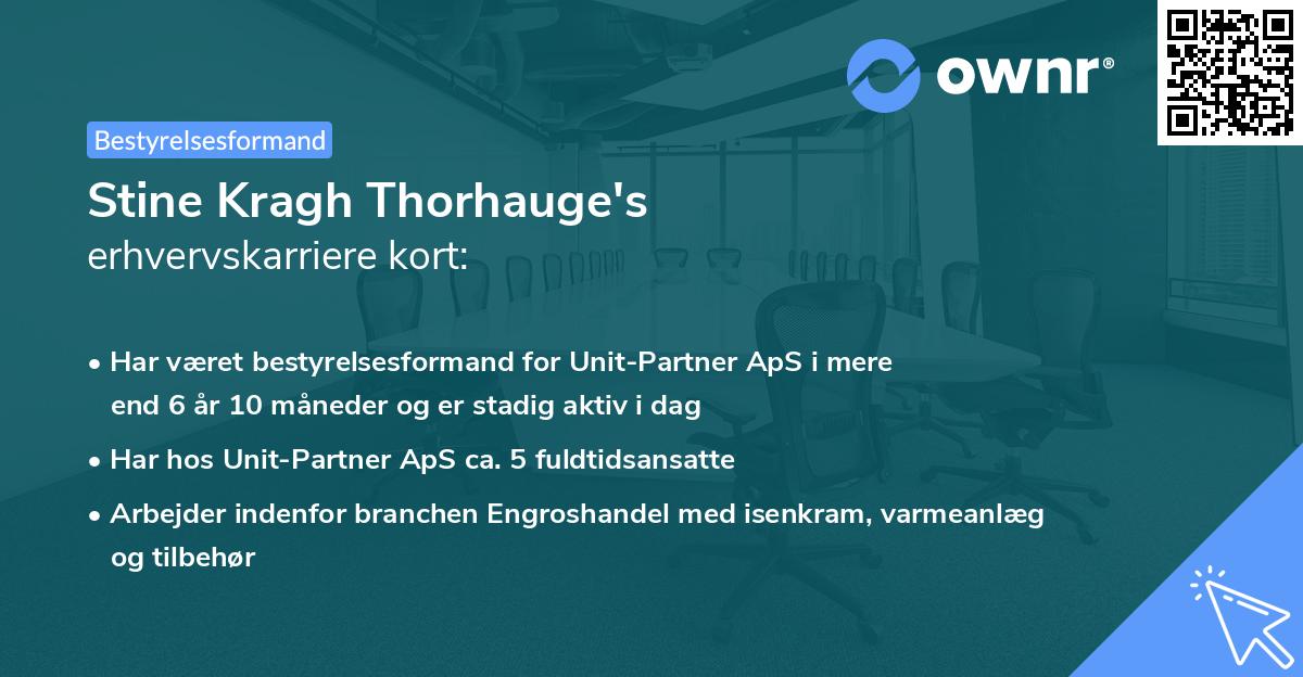Stine Kragh Thorhauge's erhvervskarriere kort