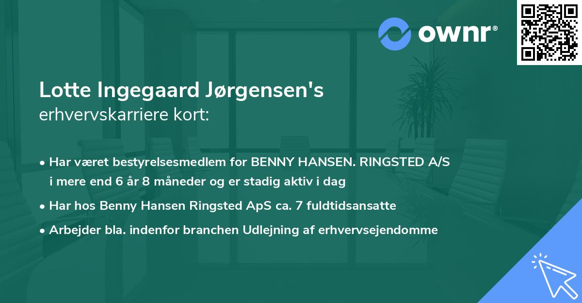 Lotte Ingegaard Jørgensen's erhvervskarriere kort