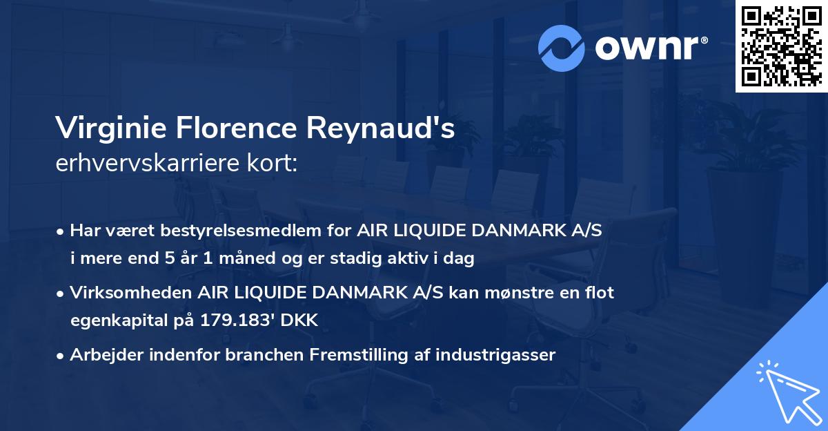 Virginie Florence Reynaud's erhvervskarriere kort