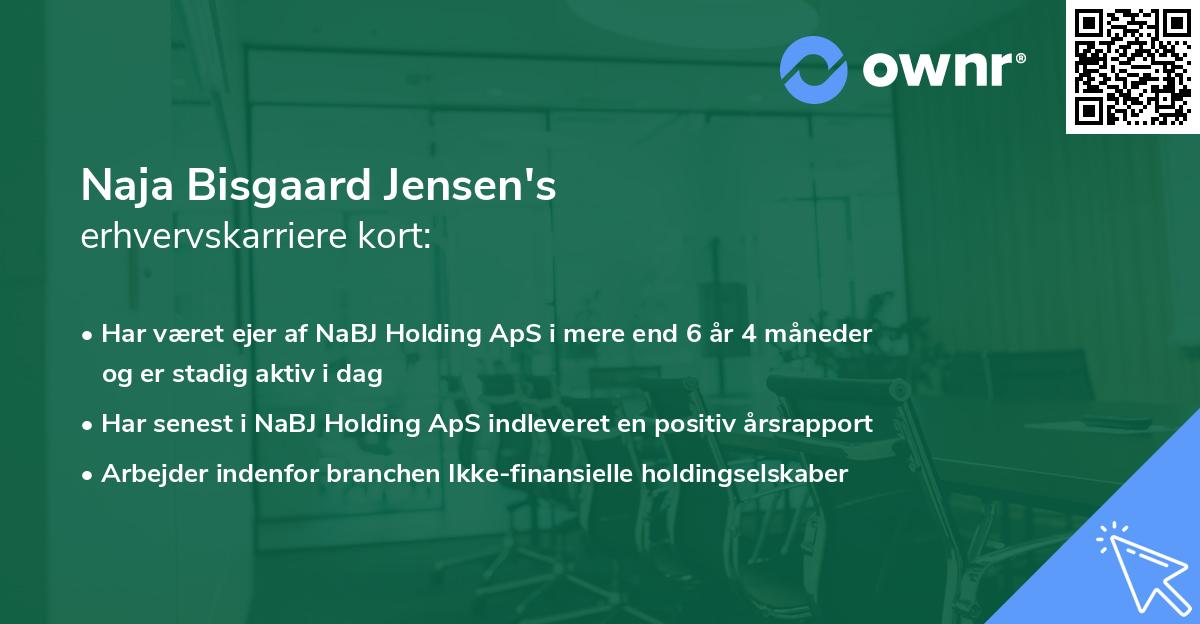 Naja Bisgaard Jensen's erhvervskarriere kort