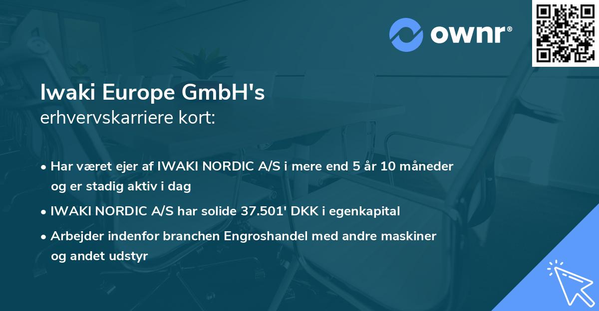 Iwaki Europe GmbH's erhvervskarriere kort
