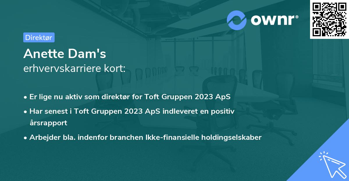 Anette Dam's erhvervskarriere kort