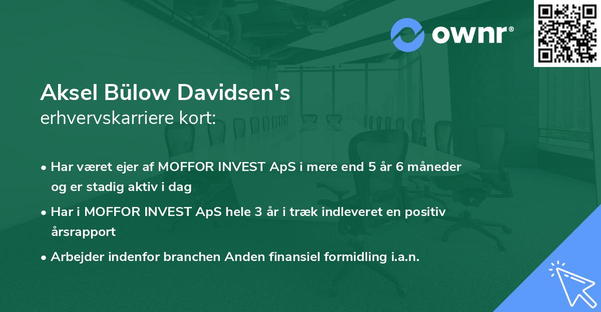 Aksel Bülow Davidsen's erhvervskarriere kort