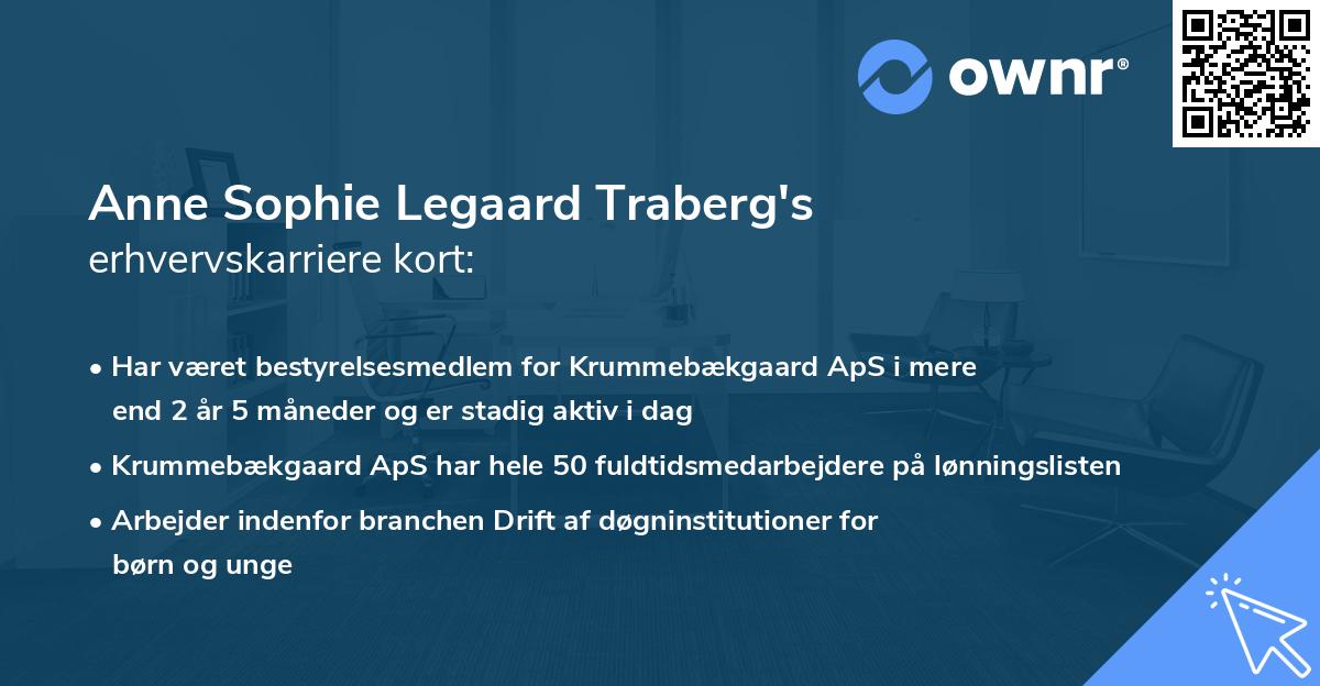 Anne Sophie Legaard Traberg's erhvervskarriere kort