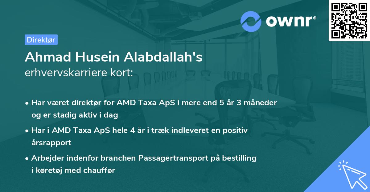 Ahmad Husein Alabdallah's erhvervskarriere kort