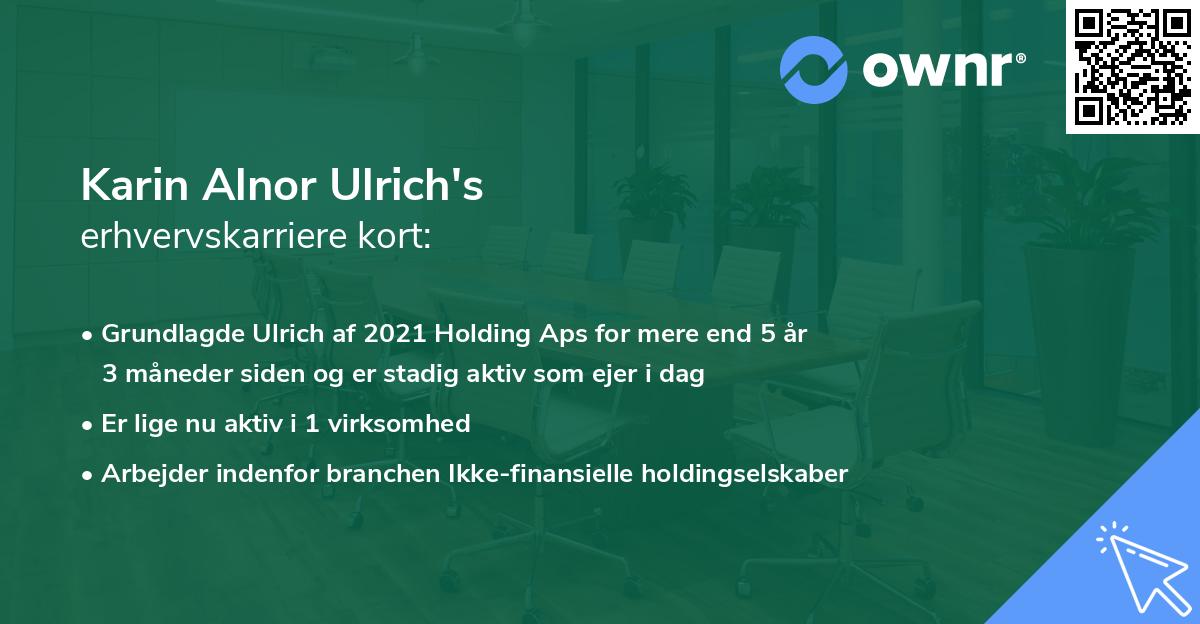 Karin Alnor Ulrich's erhvervskarriere kort