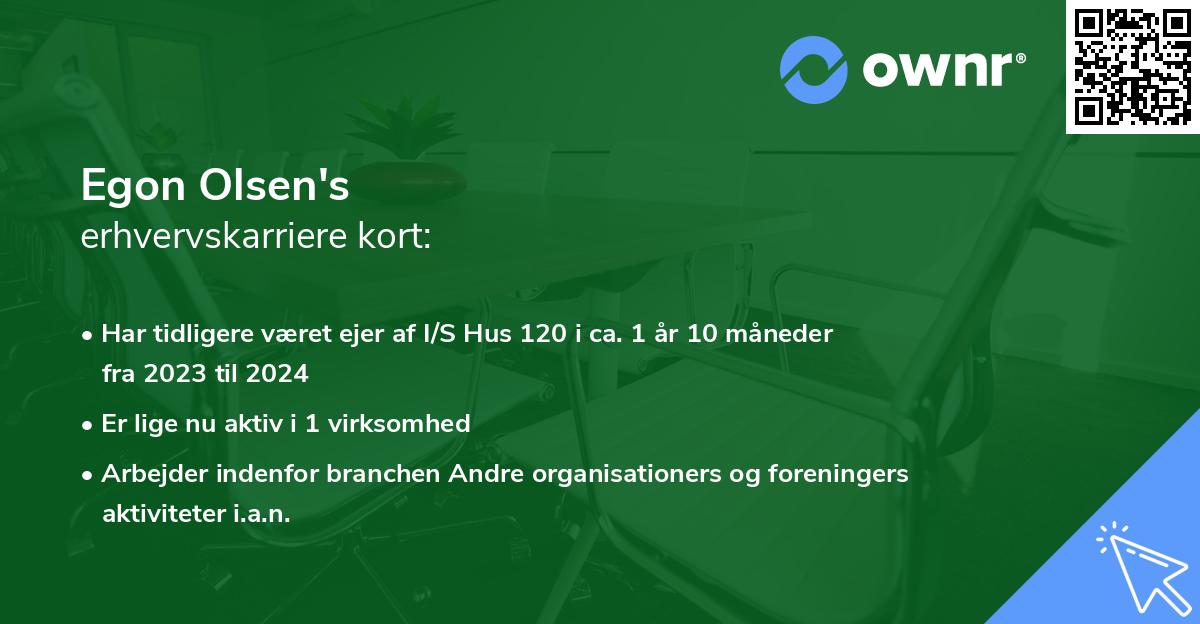 Egon Olsen's erhvervskarriere kort