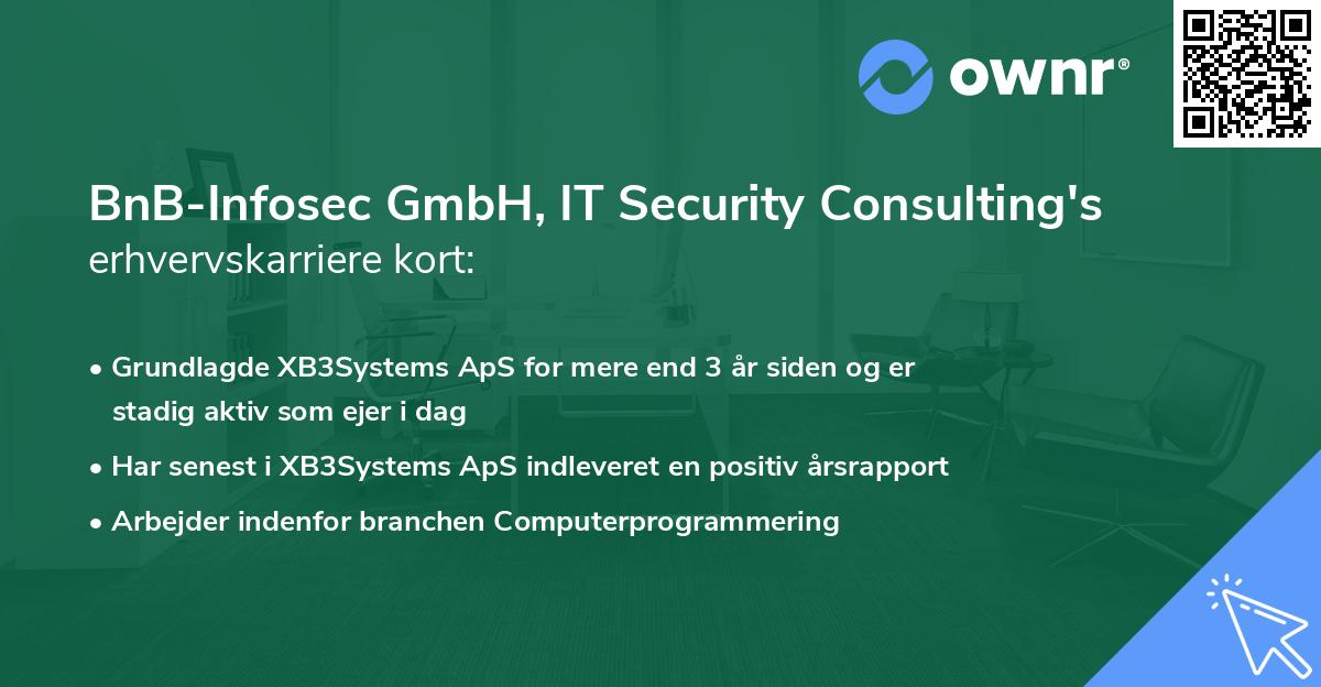 BnB-Infosec GmbH, IT Security Consulting's erhvervskarriere kort