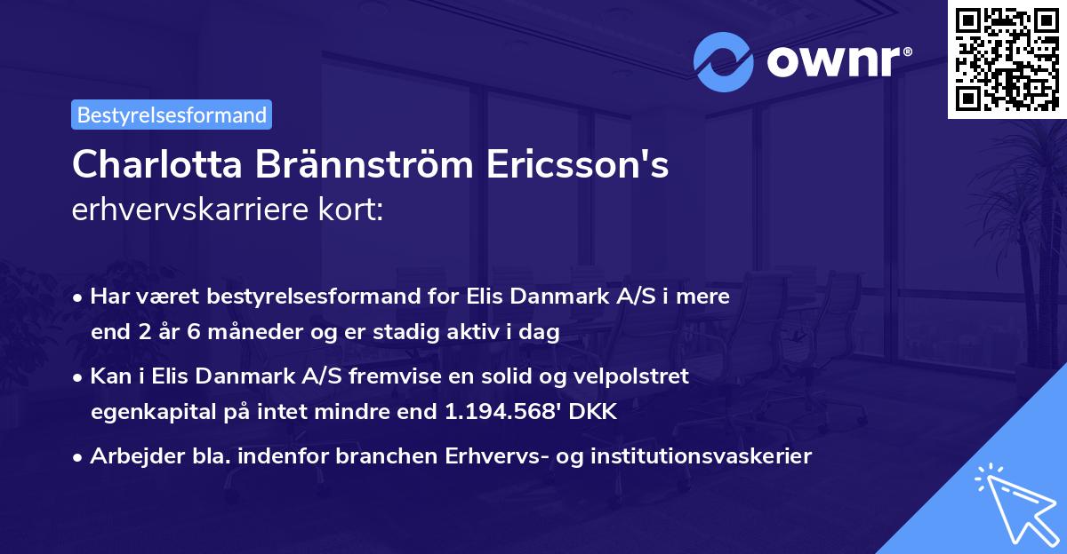 Charlotta Brännström Ericsson's erhvervskarriere kort