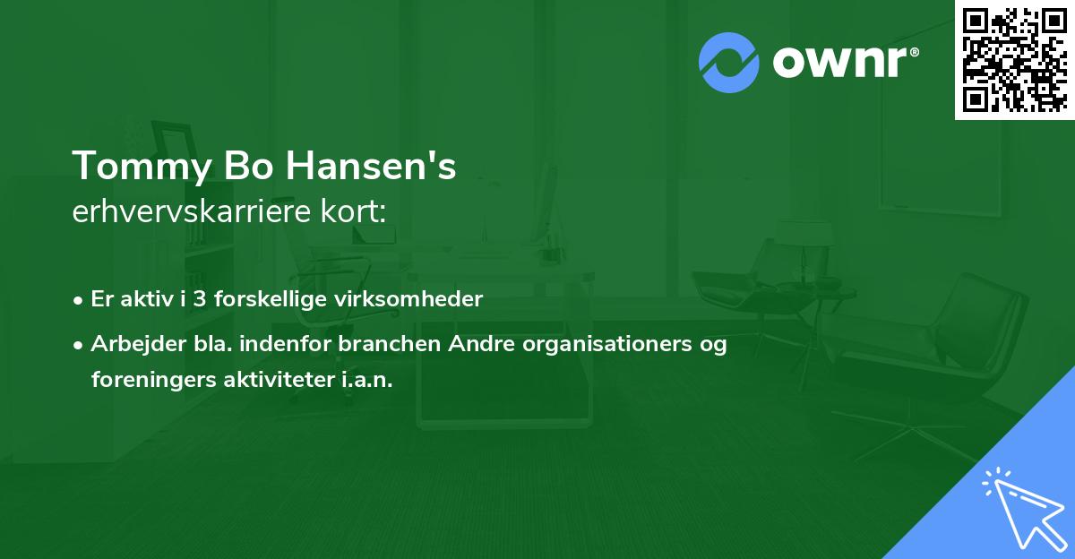 Tommy Bo Hansen's erhvervskarriere kort