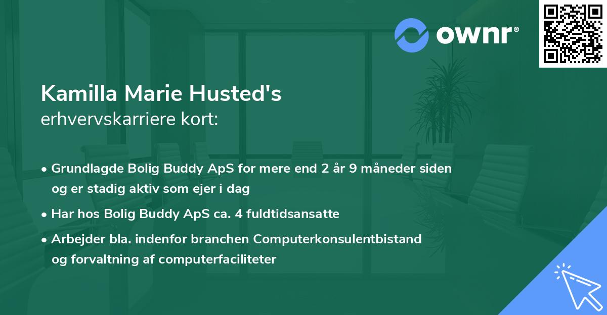 Kamilla Marie Husted's erhvervskarriere kort