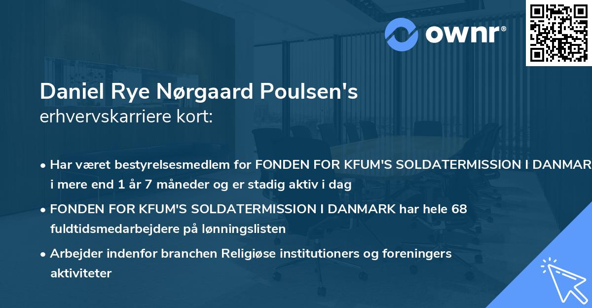 Daniel Rye Nørgaard Poulsen's erhvervskarriere kort