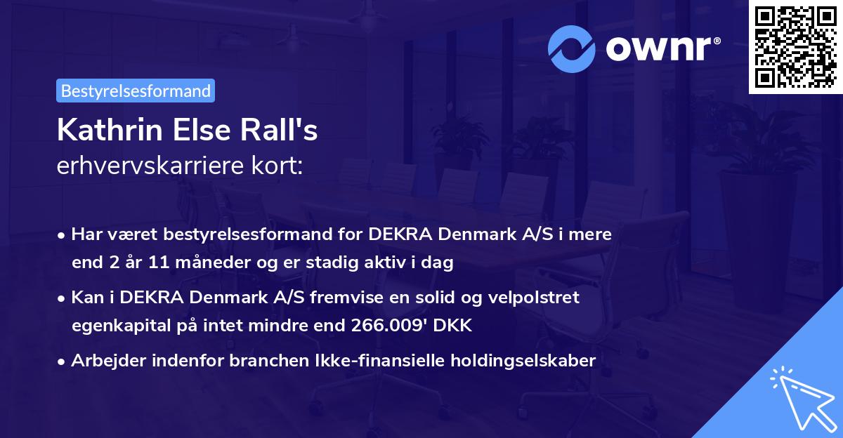 Kathrin Else Rall's erhvervskarriere kort