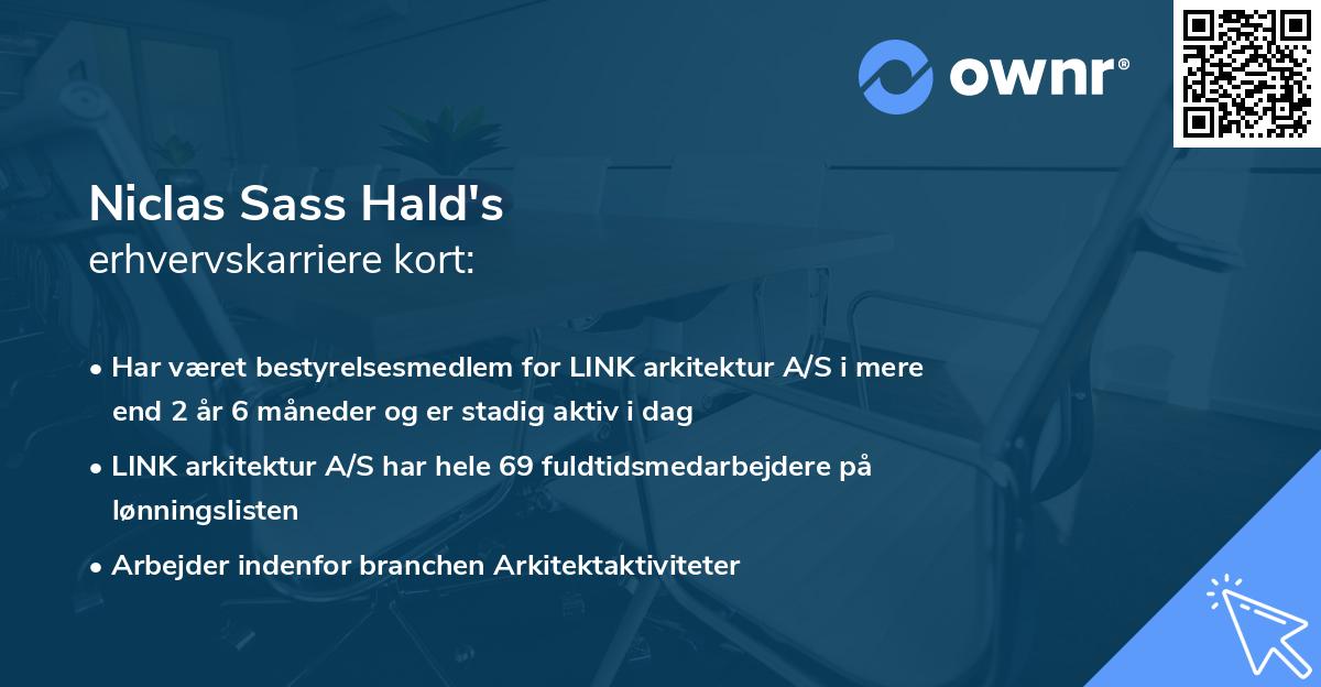 Niclas Sass Hald's erhvervskarriere kort