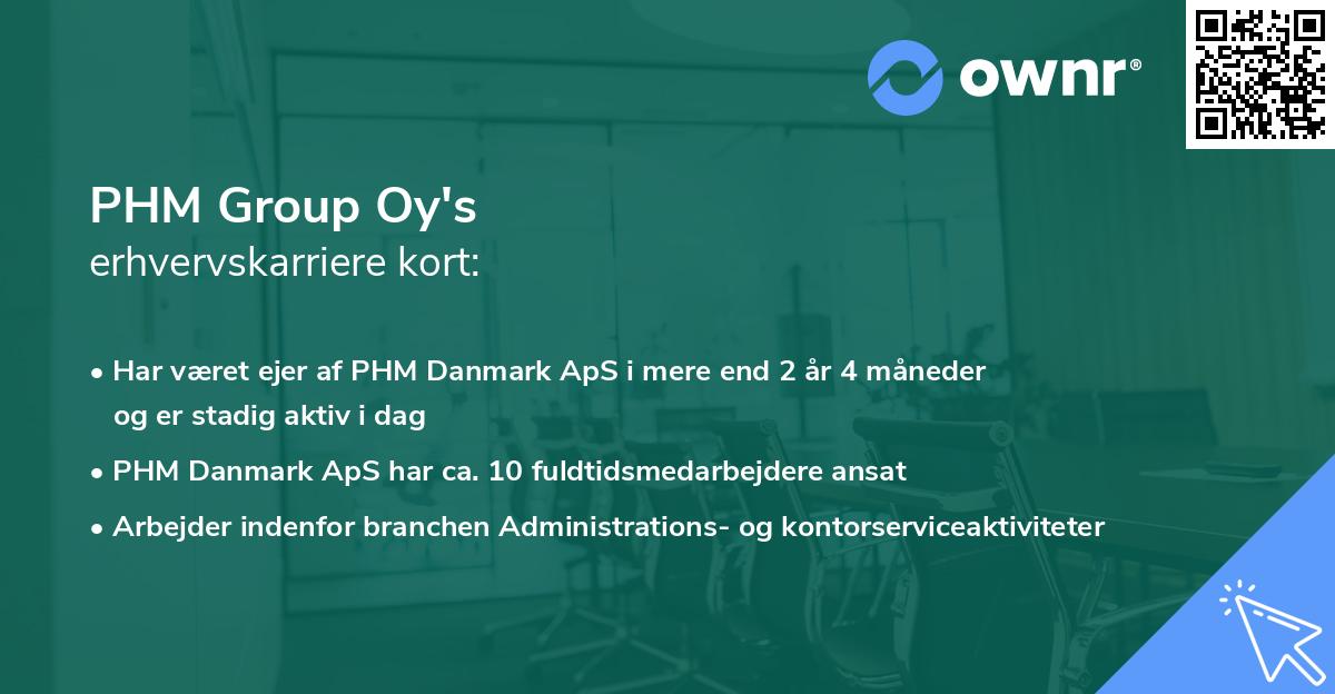 PHM Group Oy's erhvervskarriere kort