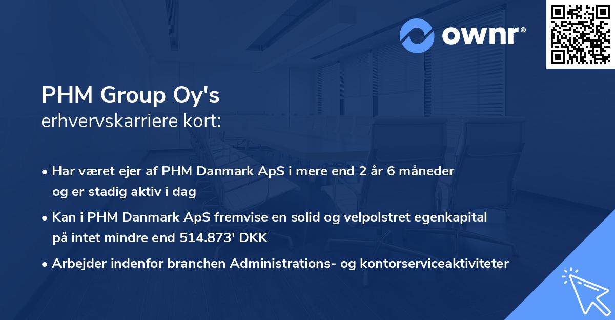 PHM Group Oy's erhvervskarriere kort