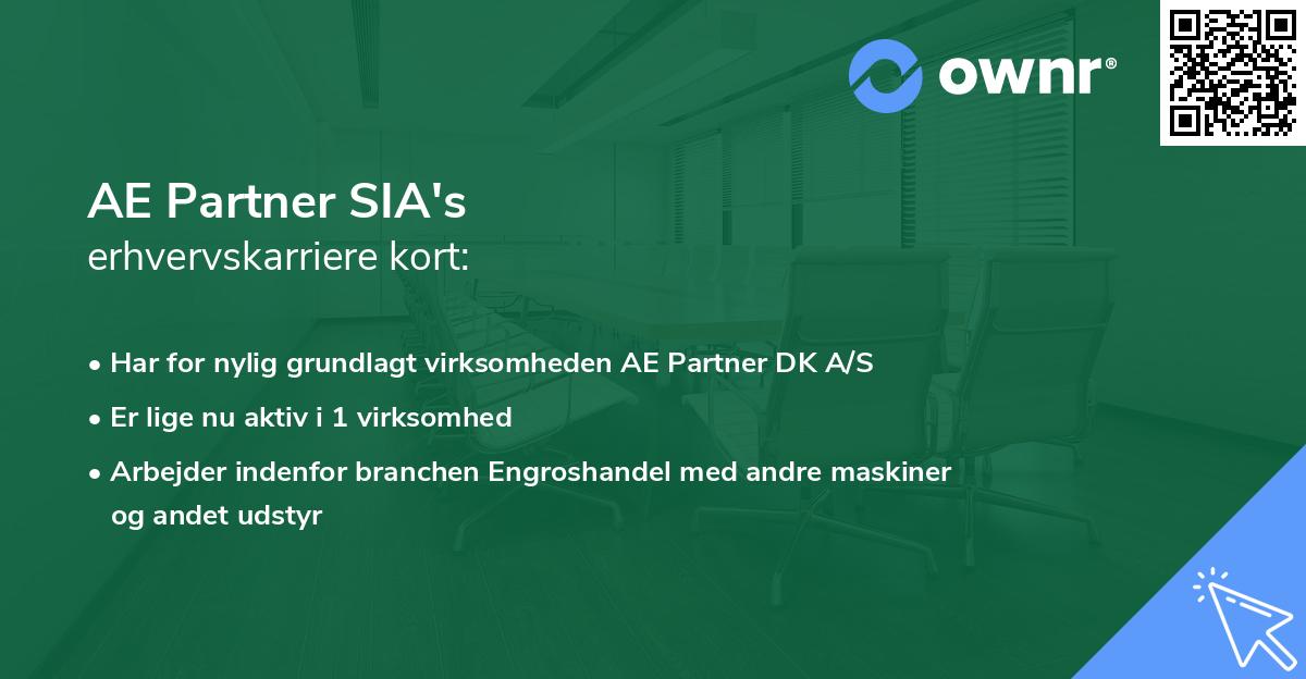 AE Partner SIA's erhvervskarriere kort