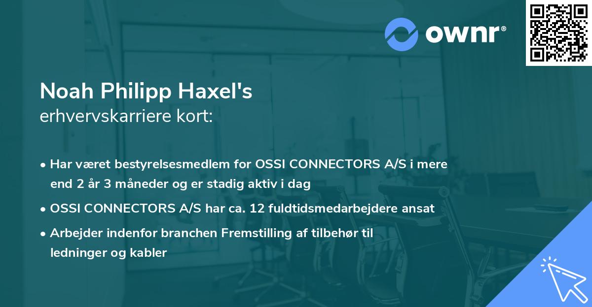 Noah Philipp Haxel's erhvervskarriere kort