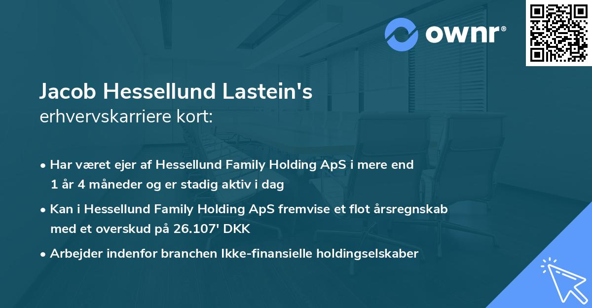 Jacob Hessellund Lastein's erhvervskarriere kort